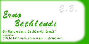 erno bethlendi business card